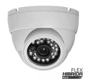 Câmera Dome HD 720p Híbrida 4 em 1 Infravermelho 25 Metros Lente 2,8mm - HB