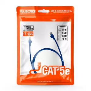 Patch Cord Cat5E 1,5m Azul Plus Cable